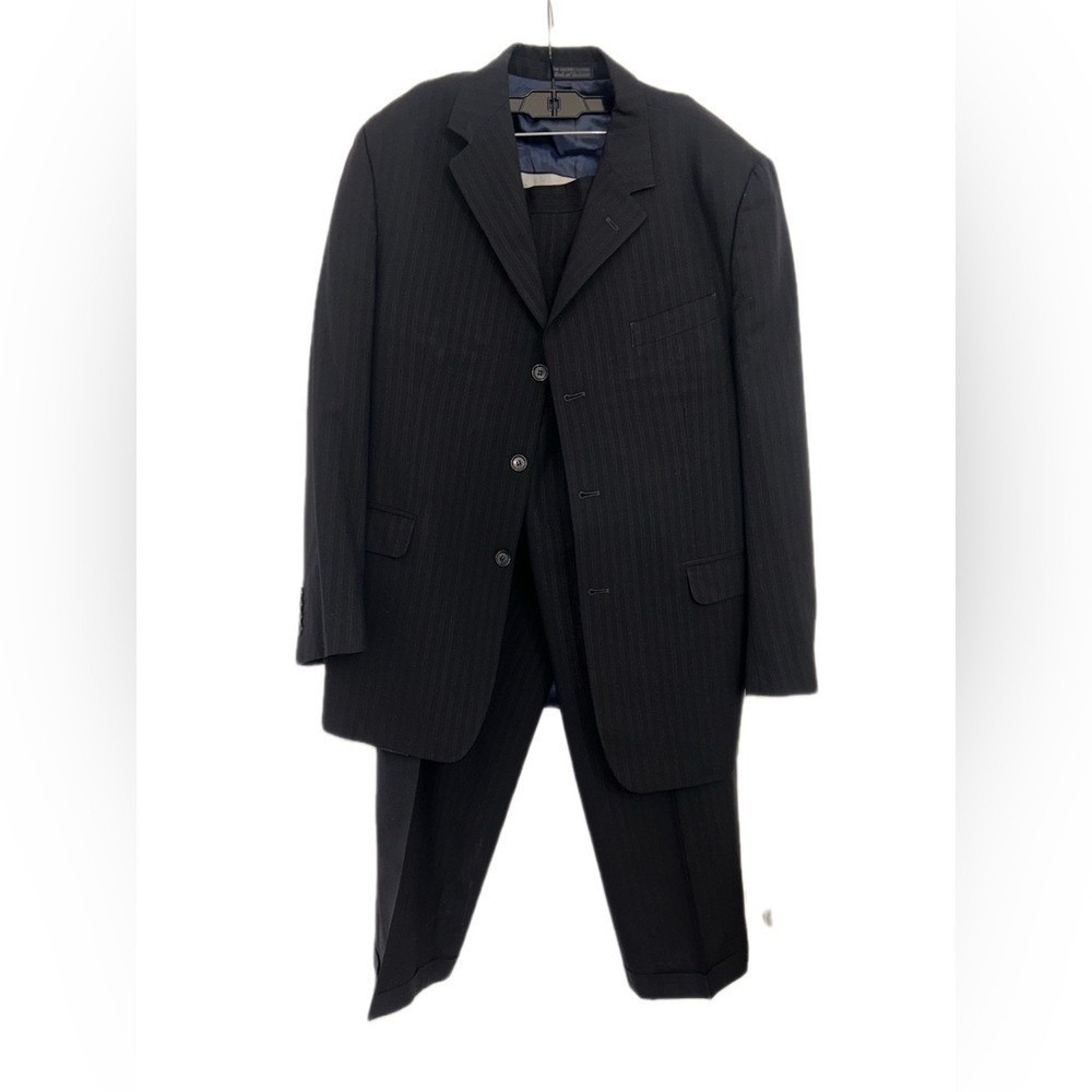 Claudio Morelli Pure New Wool 3 Button Suit Blazer and Trousers Charcoal 42R 30W